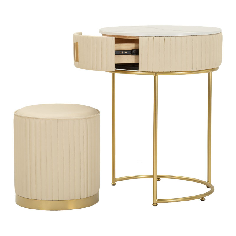 Comodino/toletta Con Puff Pok cm ø 52x70 - ø 36x39