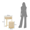 Comodino/toletta Con Puff Pok cm ø 52x70 - ø 36x39