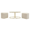Tavolo Da Caffe' Con 2 Puff Relax cm 79x45x44-42x37x37