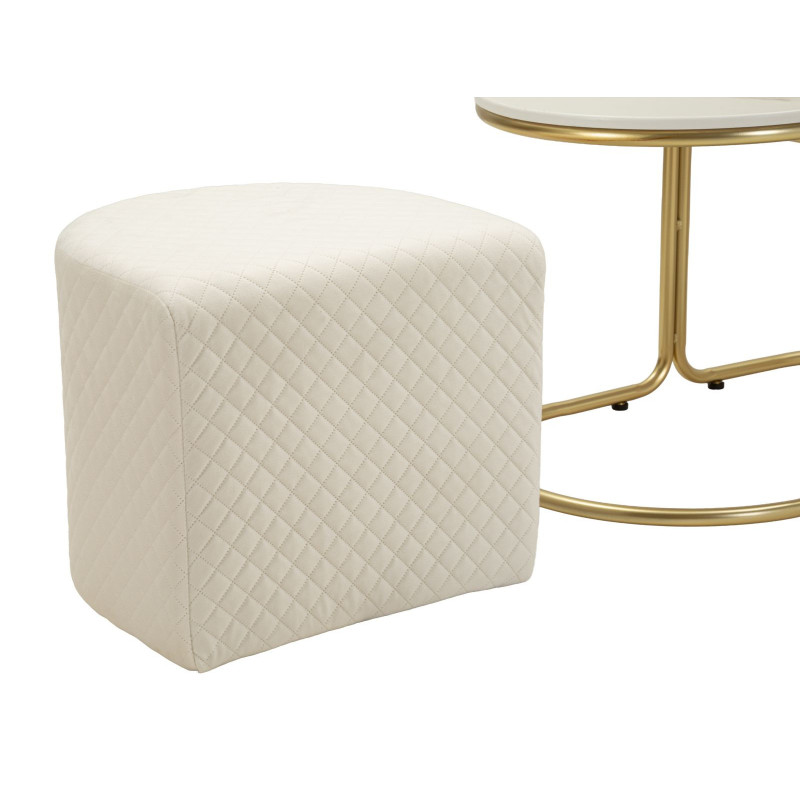Tavolo Da Caffe' Con 2 Puff Relax cm 79x45x44-42x37x37