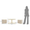Tavolo Da Caffe' Con 2 Puff Relax cm 79x45x44-42x37x37