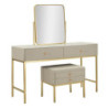 Toletta Luxury Con Specchio E Sgabello cm 120x45x75-50x4x60-50x40x45