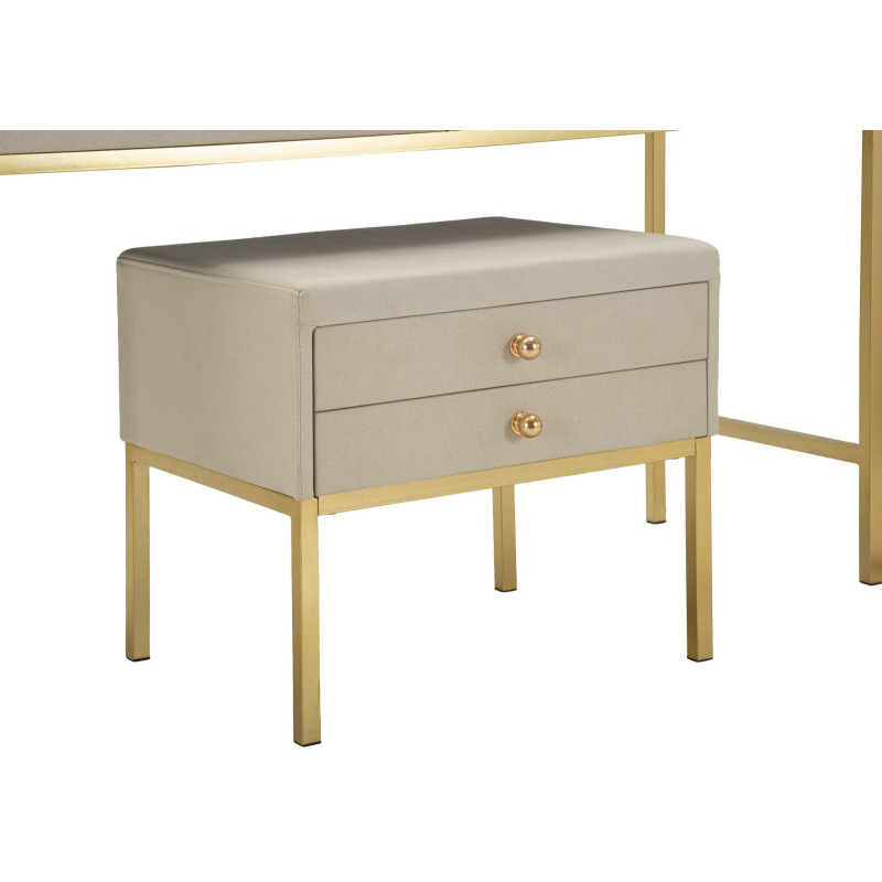 Toletta Luxury Con Specchio E Sgabello cm 120x45x75-50x4x60-50x40x45