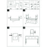 Toletta Luxury Con Specchio E Sgabello cm 120x45x75-50x4x60-50x40x45