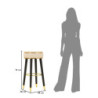 Sgabello Bar London Crema cm ø 38x74