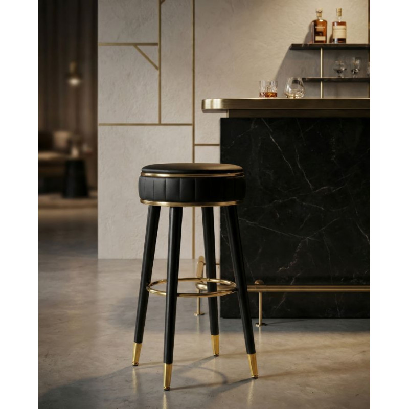 Sgabello Bar London Nero cm ø 38x74