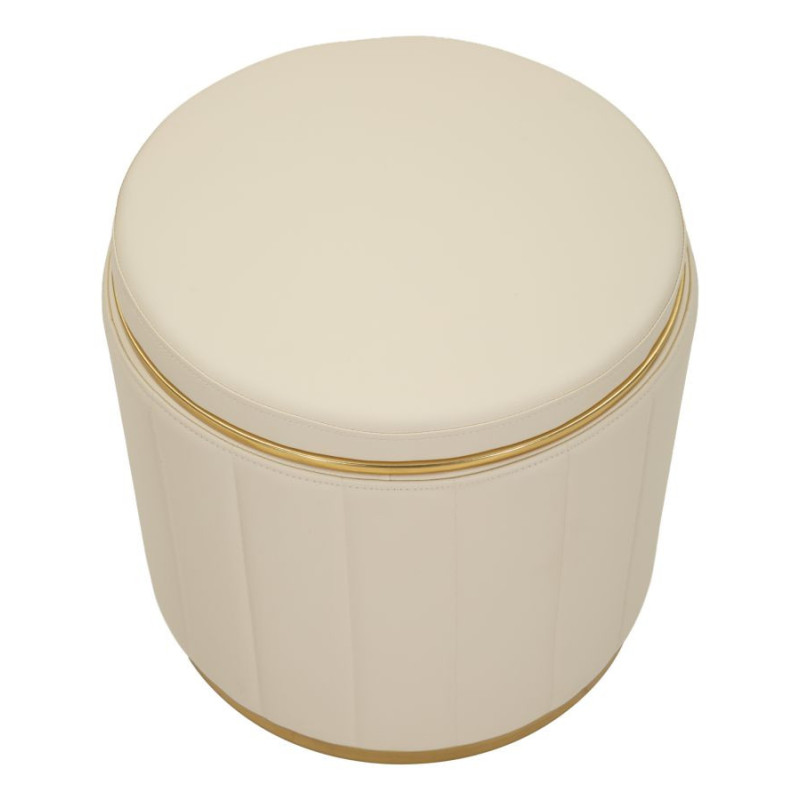 Puff Con Contenitore London Crema cm ø 46,5x44