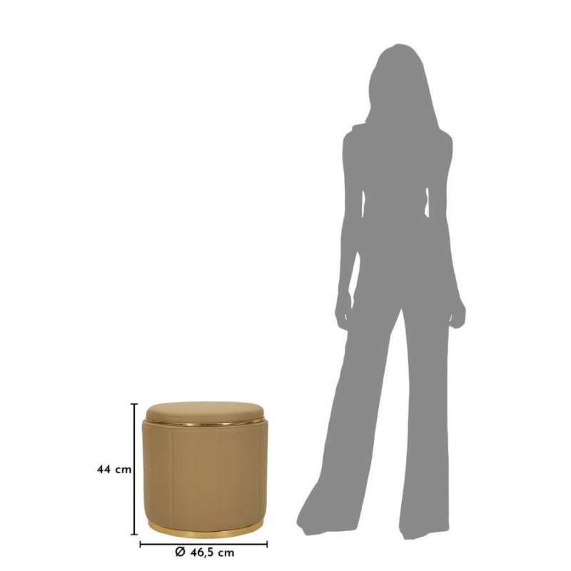 Puff Con Contenitore London Marrone cm ø 46,5x44