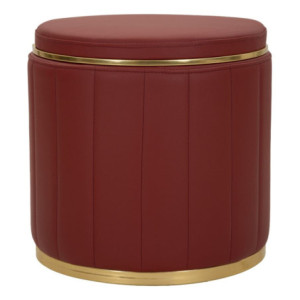 Puff Con Contenitore London Rosso cm ø 46,5x44
