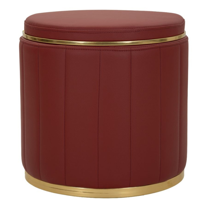 Puff Con Contenitore London Rosso cm ø 46,5x44