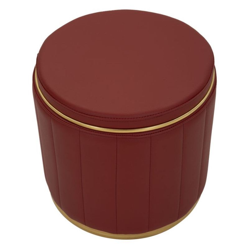 Puff Con Contenitore London Rosso cm ø 46,5x44