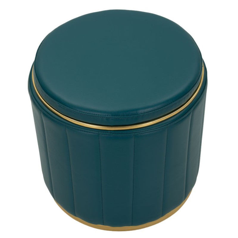 Puff Con Contenitore London Ottanio cm ø 46,5x44