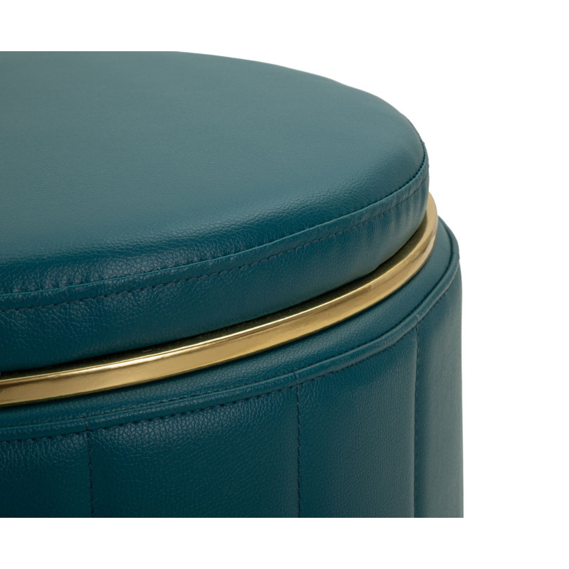 Puff Con Contenitore London Ottanio cm ø 46,5x44