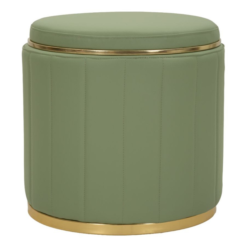 Puff Con Contenitore London Verde cm ø 46,5x44