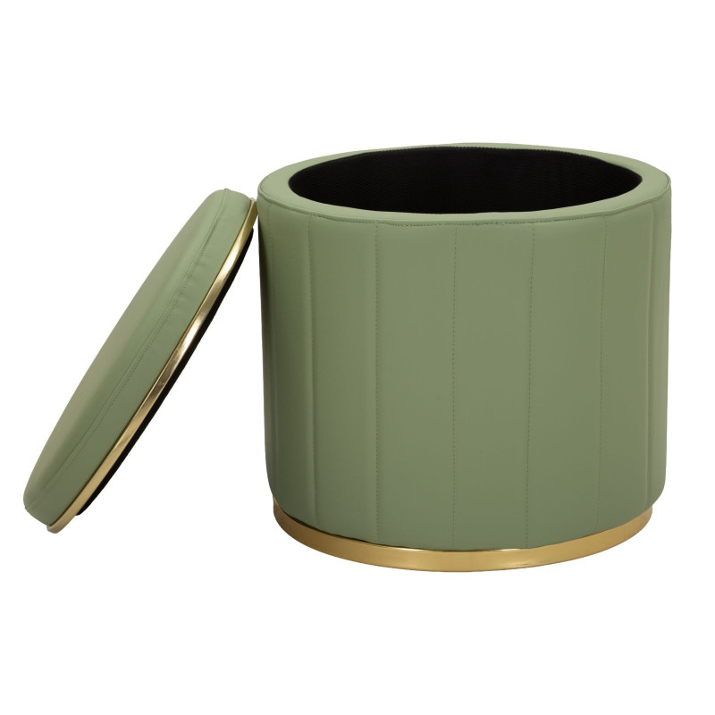 Puff Con Contenitore London Verde cm ø 46,5x44