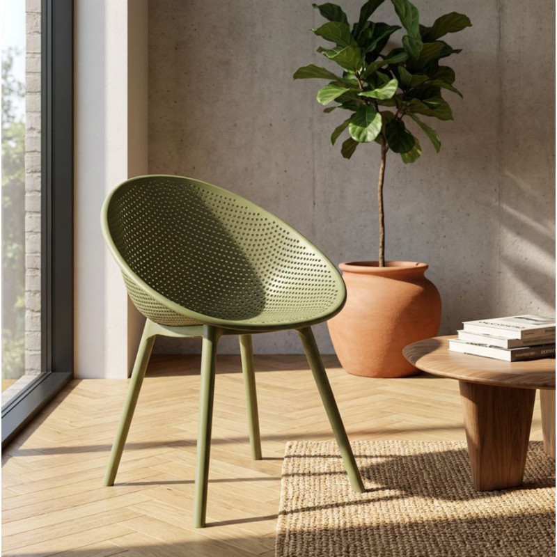 Sedia Ibiza Verde Set 2 Pz cm 59x59x83 (altezza Seduta cm 45)