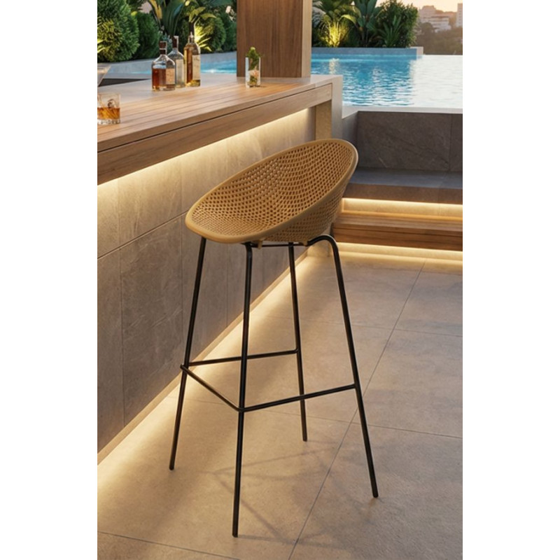 Sgabello Bar Ibiza Senape Set 2 Pz cm 50x50x98 (altezza Seduta cm 75)