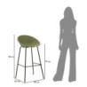 Sgabello Bar Ibiza Verde Set 2 Pz cm 50x50x98 (altezza Seduta cm 75)