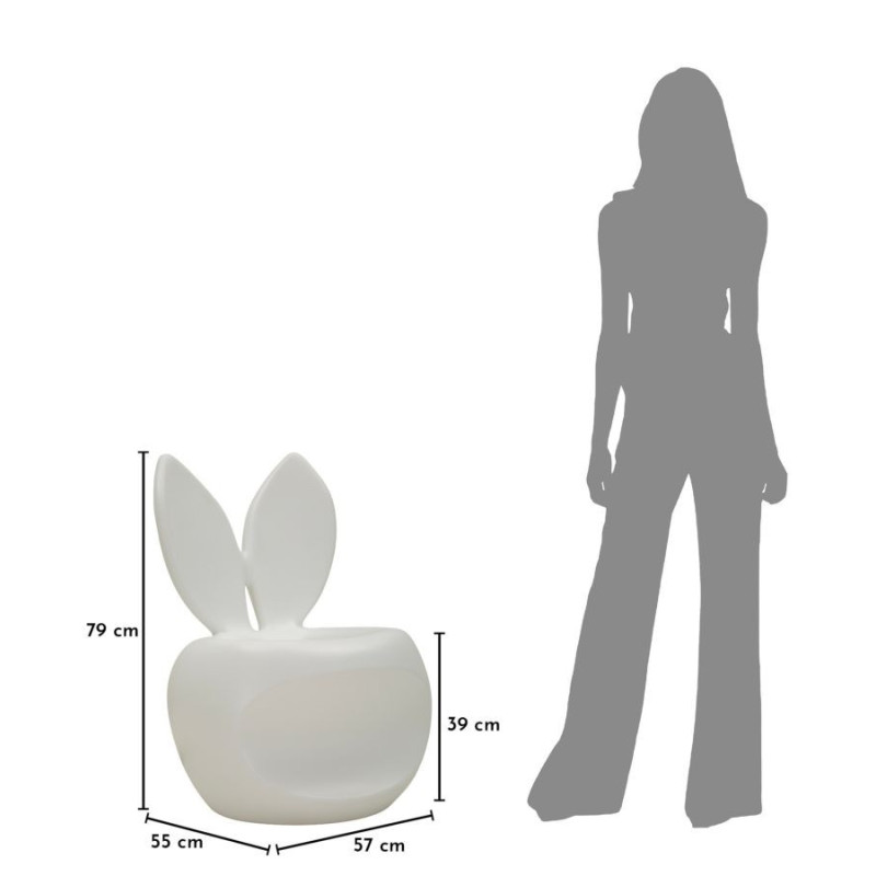 Sedia Bunny Bianca cm 57x55x79 (altezza Seduta cm 39)