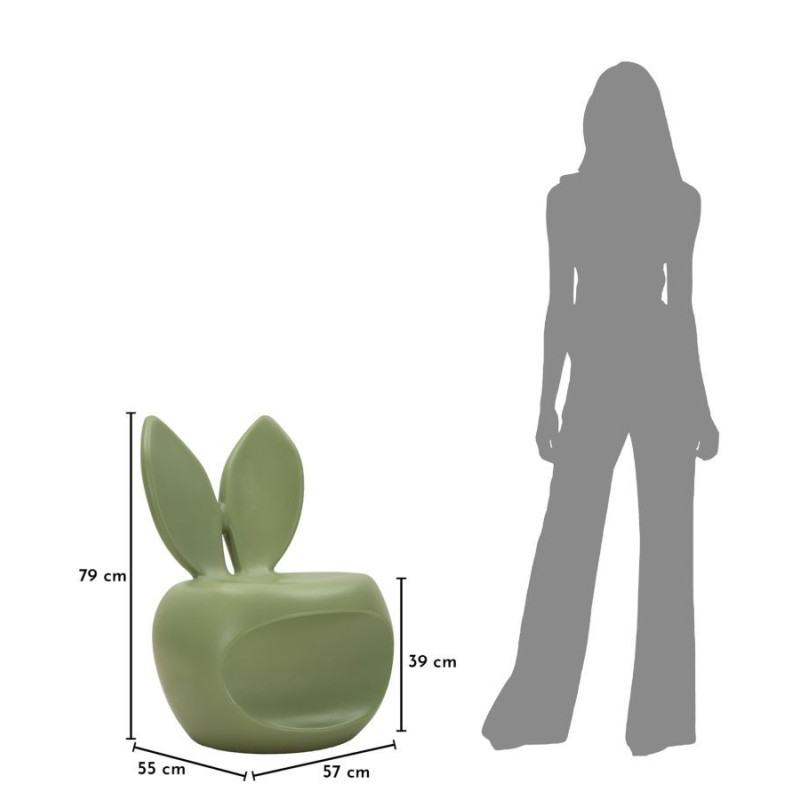 Sedia Bunny Verde cm 57x55x79 (altezza Seduta cm 39)