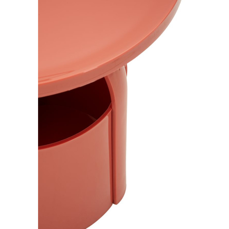 Tavolinetto Porta Giornali Iris Rosso cm ø 44x43