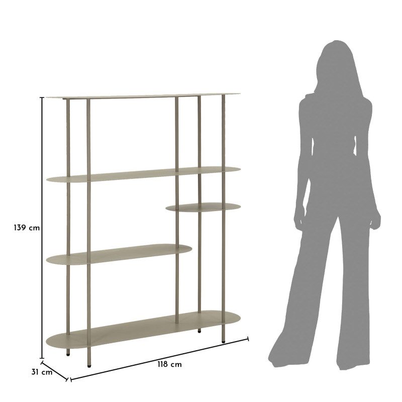 Libreria Saturno Tortora cm 118x31x139
