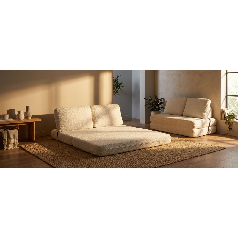Divano/letto Faster Bianco cm 150x100x80 (compresso-misura Letto Cm213x150x18)