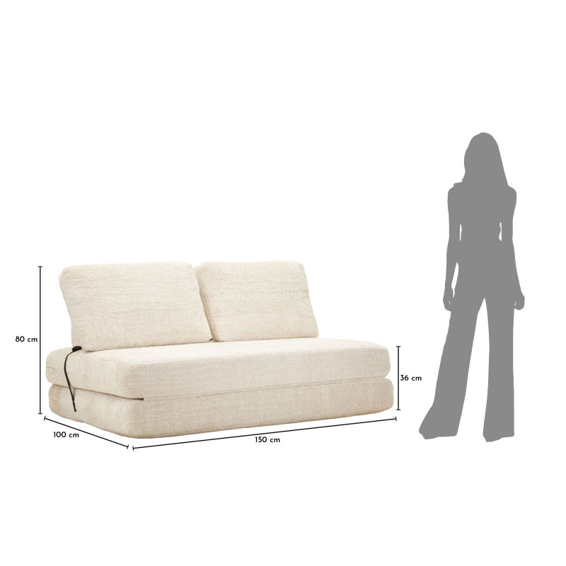 Divano/letto Faster Bianco cm 150x100x80 (compresso-misura Letto Cm213x150x18)
