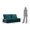 Divano/letto Faster Petrolio cm 150x100x80 (compresso-misura Letto Cm213x150x18)