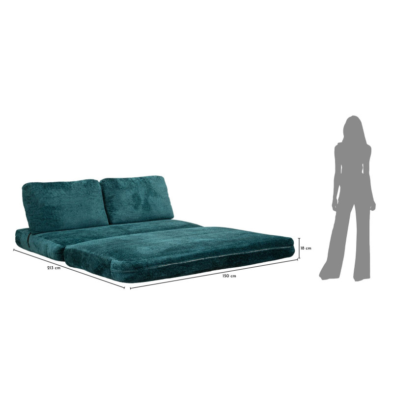 Divano/letto Faster Petrolio cm 150x100x80 (compresso-misura Letto Cm213x150x18)