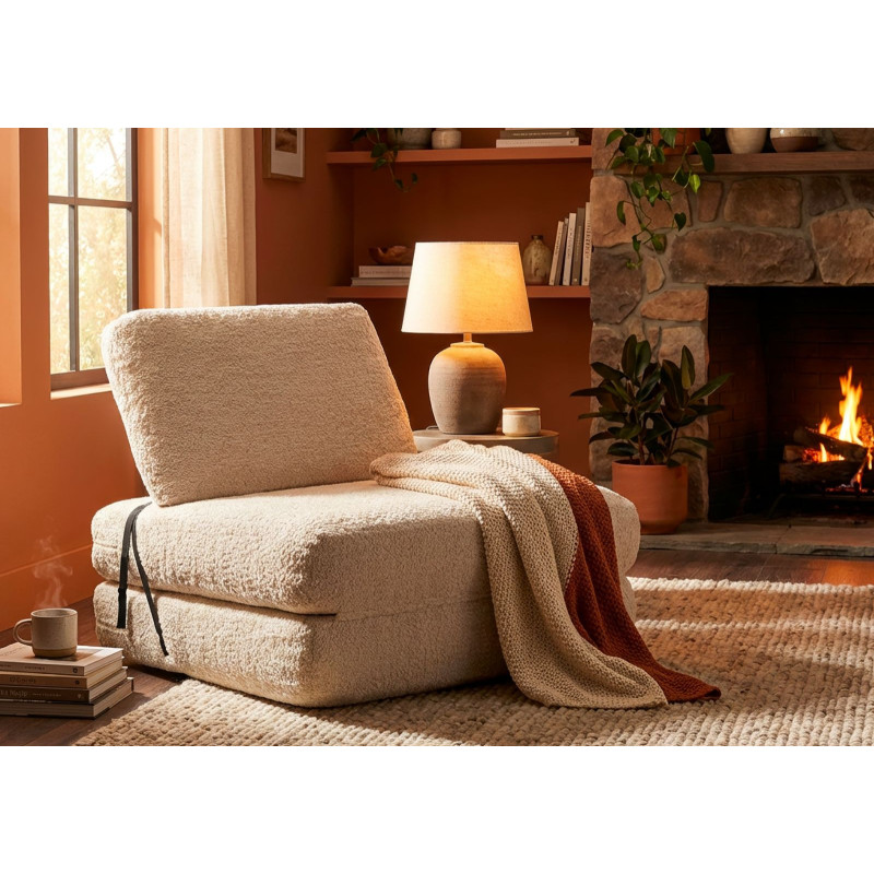 Poltrona/letto Faster Bianca cm 80x100x80 (compressa-misura Letto Cm204x80x18)