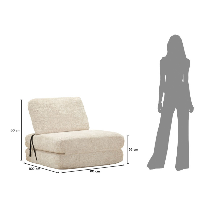 Poltrona/letto Faster Bianca cm 80x100x80 (compressa-misura Letto Cm204x80x18)