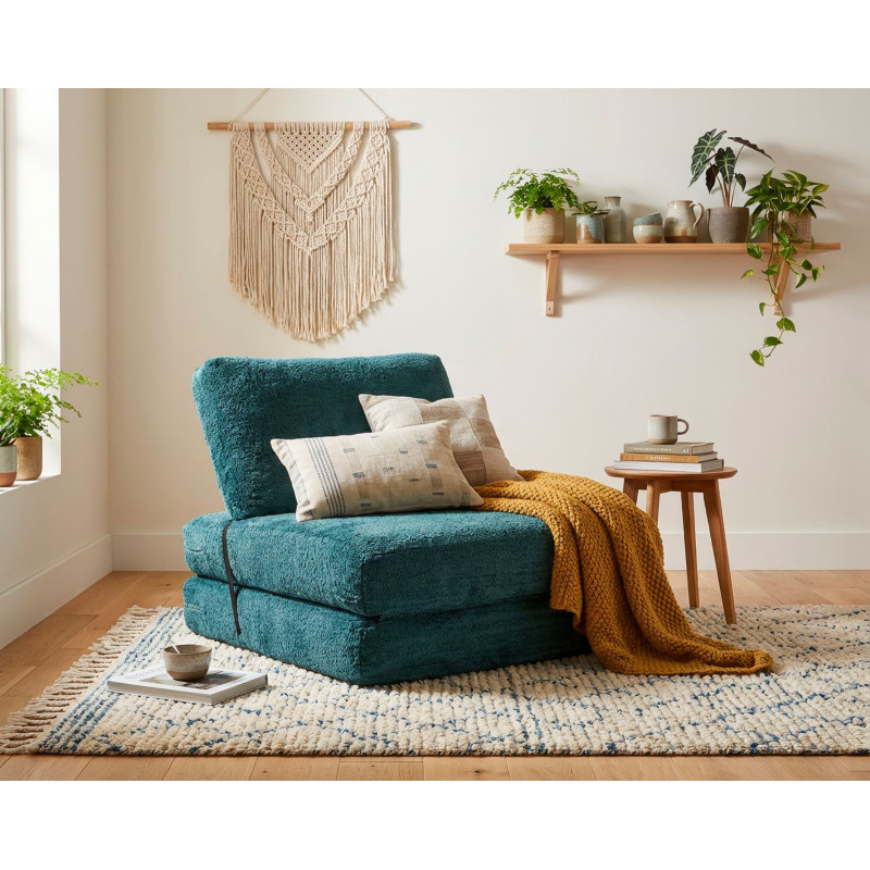 Poltrona/letto Faster Petrolio cm 80x100x80 (compressa-misura Letto Cm204x80x18)