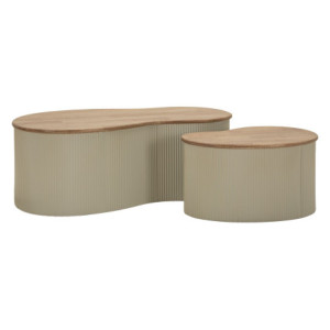 Tavolini Da Caffe' Frankfurt Coppia Bianchi cm 87x53x32-50x35x28