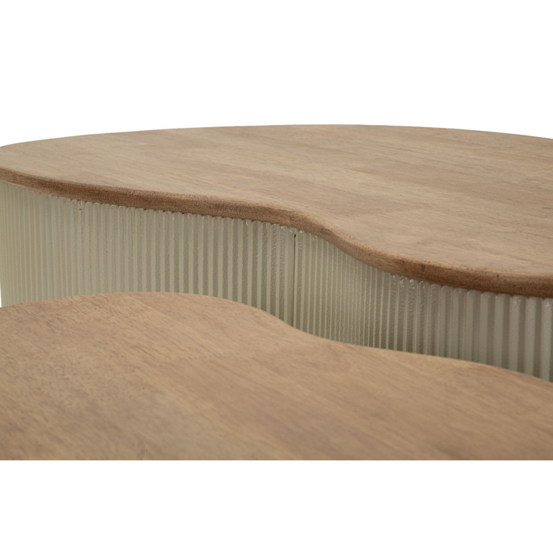 Tavolini Da Caffe' Frankfurt Coppia Bianchi cm 87x53x32-50x35x28