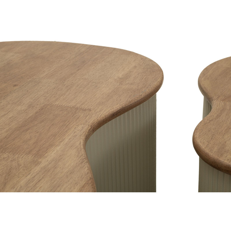 Tavolini Da Caffe' Frankfurt Coppia Bianchi cm 87x53x32-50x35x28