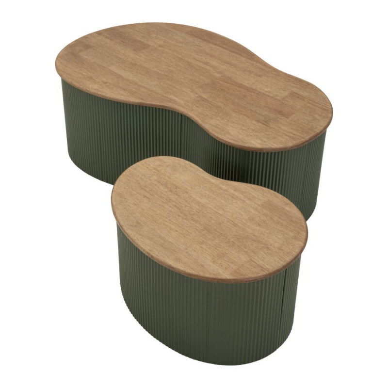 Tavolini Da Caffe' Frankfurt Coppia Verdi cm 87x53x32-50x35x28