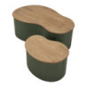 Tavolini Da Caffe' Frankfurt Coppia Verdi cm 87x53x32-50x35x28