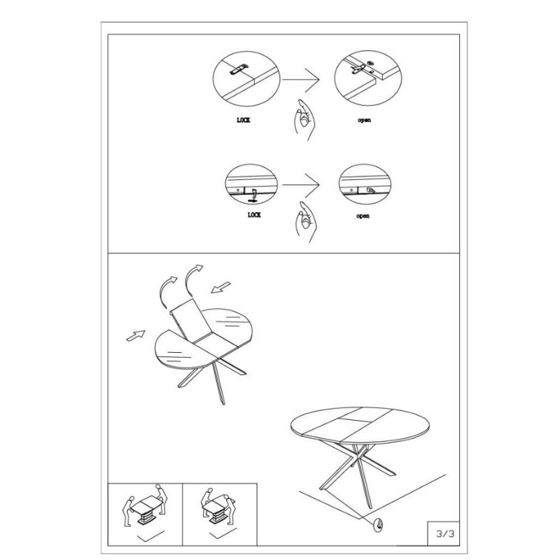 Tavolo Da Pranzo Allungabile Martin cm ø 100x78 (aperto cm 140x100x78)