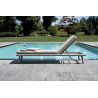 Lettino Taormina Alluminio Creta E Cuscino Idrorepellente Beige Moia