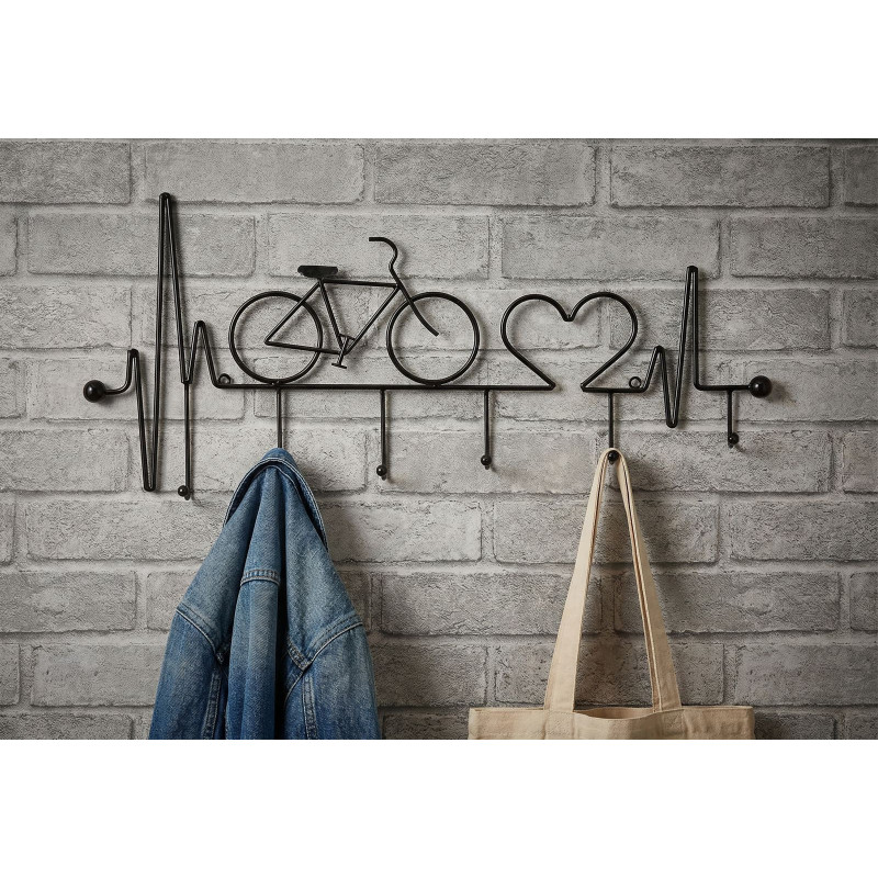 Apporta Abiti Da Muro Bicicletta Nero cm 59x3,2x26,5