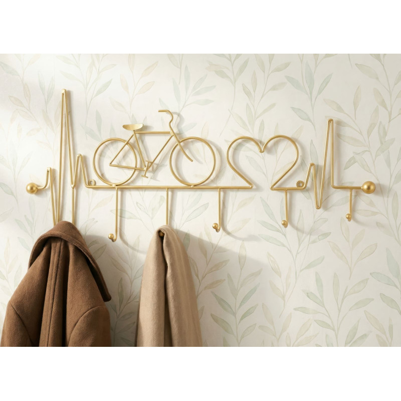 Apporta Abiti Da Muro Bicicletta Oro cm 59x3,2x26,5
