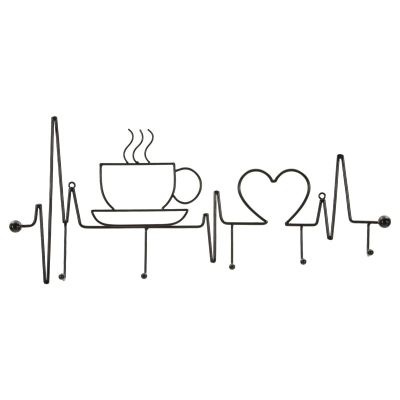 Apporta Abiti Da Muro Breakfast Nero cm 60x3,8x26,7