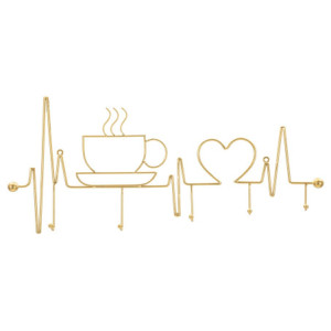 Apporta Abiti Da Muro Breakfast Oro cm 60x3,8x26,7