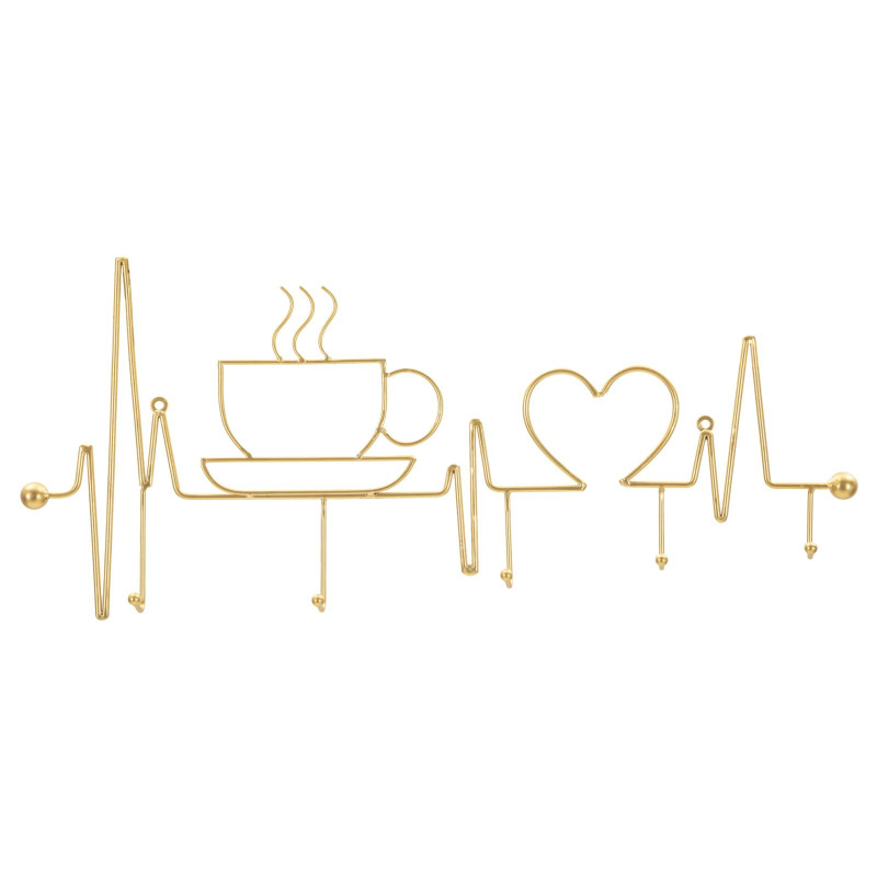 Apporta Abiti Da Muro Breakfast Oro cm 60x3,8x26,7