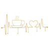 Apporta Abiti Da Muro Breakfast Oro cm 60x3,8x26,7
