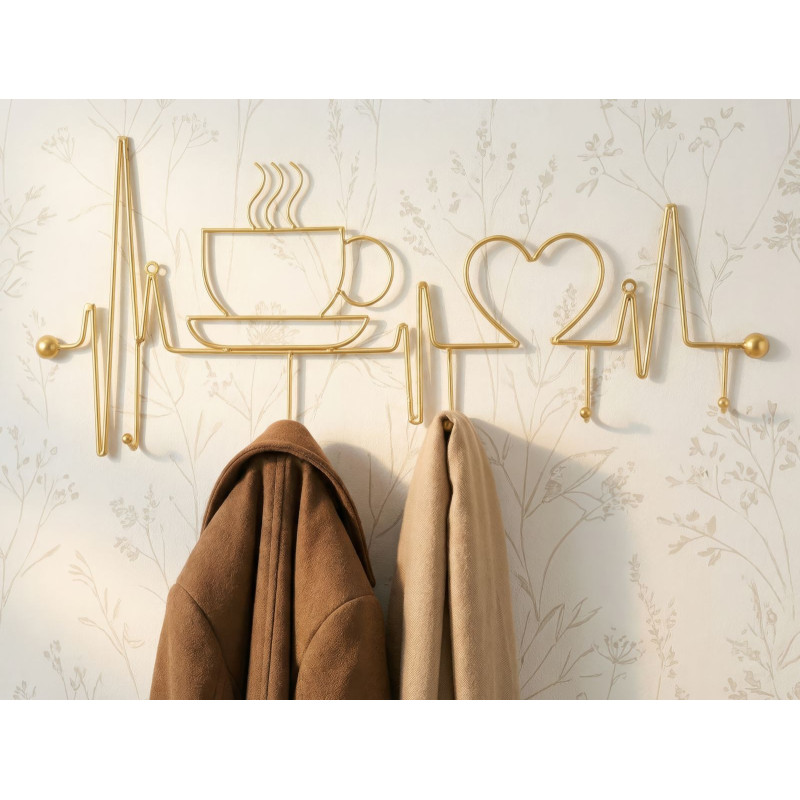 Apporta Abiti Da Muro Breakfast Oro cm 60x3,8x26,7