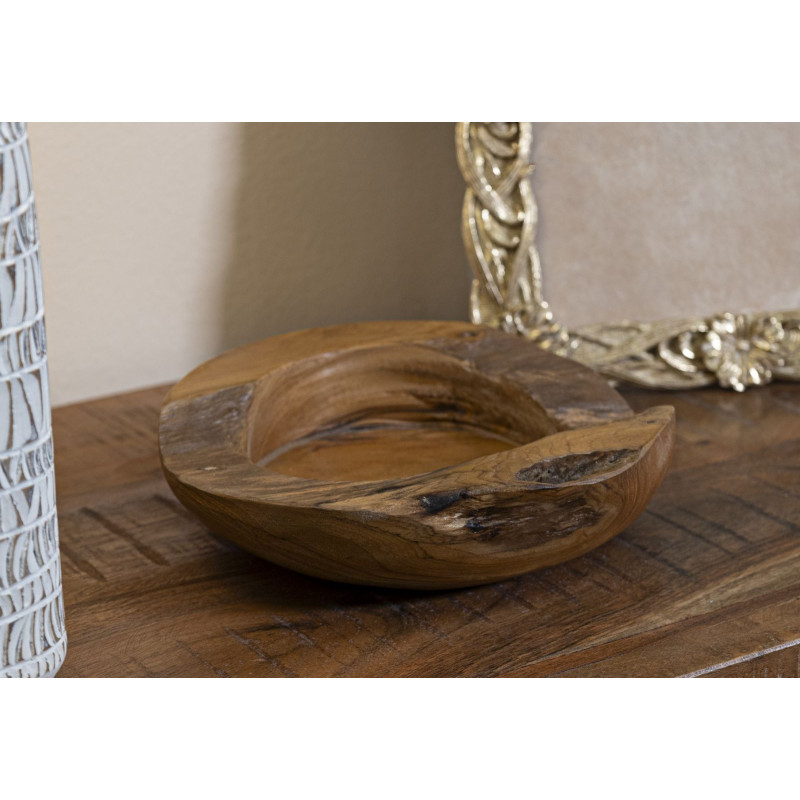 Set Tasche Erusi In Teak Ric. cm ø 20x6 (pezzi Unici - Non Ripiani In Serie)