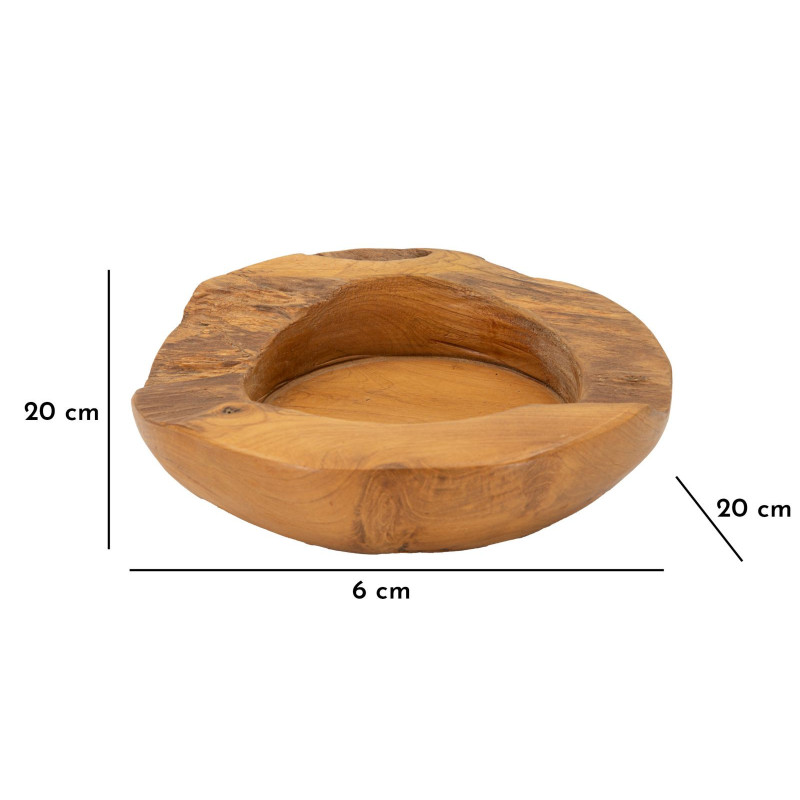 Set Tasche Erusi In Teak Ric. cm ø 20x6 (pezzi Unici - Non Ripiani In Serie)