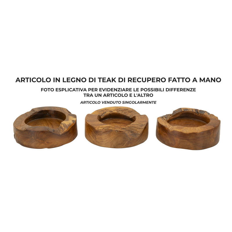 Set Tasche Erusi Plus In Teak Ric.cm ø 21x6 (pezzi Unici - Non Ripiani In Serie)